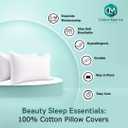 2 Pack Pillow Shams Queen Size 20x30 600 Thread Count 100% Organic Cotton White Pillow Covers with 2 Inch Flange, Soft & Smooth Premium Hotel-Quality Pillowcases Set of 2