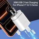 iPhone 17 16 15 Charger Fast Charging,30W USB C Charger Type C Charger Phone Chargers iPhone&10 Ft Long USB C to C Cable Fast Charging Cord for iPhone 17 Air/17 Pro/17 Pro Max/16 15 Pro Max Plus,iPad (White)