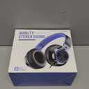 AILIHEN C8 Kids Headphones Wired, On-Ear Headphones with Microphone and Volume Control Foldable Corded Stereo 3.5mm Headset for School Teens Smartphones Chromebook Laptop Tablets Travel (Black Blue) (Medium)