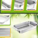 Funnymoom 2 Pcs Stainless Steel Cake Pan Rectangle Sheet Baking Pan Bakeware for Fish Cakes Breads Casseroles Fish Vegetables Dishwasher Safe(Handle,12" X 8" X 2.17")