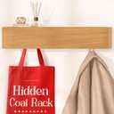 OLEEK wall Coat Rack - wall Shelf with Hooks - entryway Hooks - entryway Shelf - Modern Coat Rack - Wooden Coat Rack wall Mount for Home Decor - Wooden Mount for Home Decor - Coat Hanger Wall Mount (Beige)