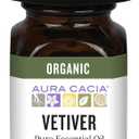 Aura Cacia Certified Organic Pure Vetiver Essential Oil, 0.25 fl. Oz