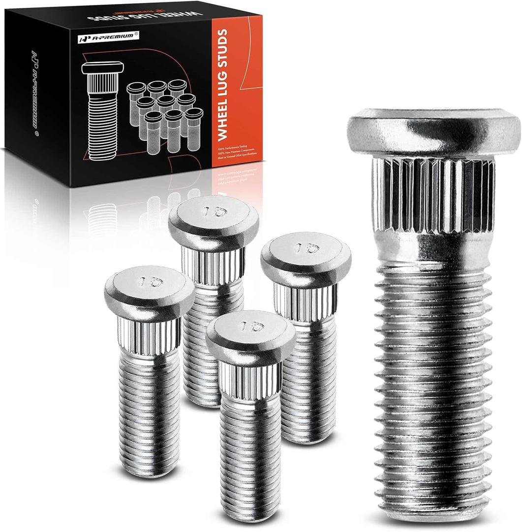 A-Premium 5Pcs M12-1.5 Wheel Studs Compatible with Toyota Camry, RAV4, Corolla, Prius, Highlander, Sienna, Avalon & Chevrolet Prizm, Nova & Lexus ES300, ES330, ES350 & Pontiac Vibe & Scion & Geo