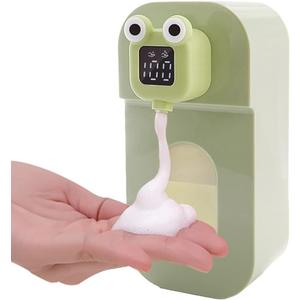 Automatic Soap Dispenser for Kids - Wall Mount Green Frog Touchless Foaming Soap Dispenser, Waterproof USB Rechargeable, 10oz/ 300ml Children's Day Gift