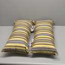 Mozaic Indoor/Outdoor Sunbrella Lumbar Pillows, Set of 2, 12 x 24, Yellow & Grey Stripes