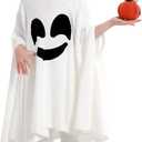 1-6Y Toddler Girls Boys Halloween Costumes Spooky Ghost Hooded Cloak Pants 2Pcs Halloween Party Ghostly Costume Set (3-4 Years)