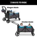 Jeep Sport All-Terrain Stroller Wagon by Delta Children - Includes Canopy, Parent Organizer, Adjustable Handlebar, Snack Tray & Cup Holders, Grey/Blue Moon, 20.5L x 11.8W x 30.7H inches