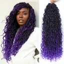 8 Packs Curly Goddess Faux Locs Crochet Hair for Black Women, 22 Inch Goddess Locs Crochet Hair Hippie Locs Synthetic Braids, Boho Style Hair Extensions (22 Inch, 8 Packs, TPurple#)