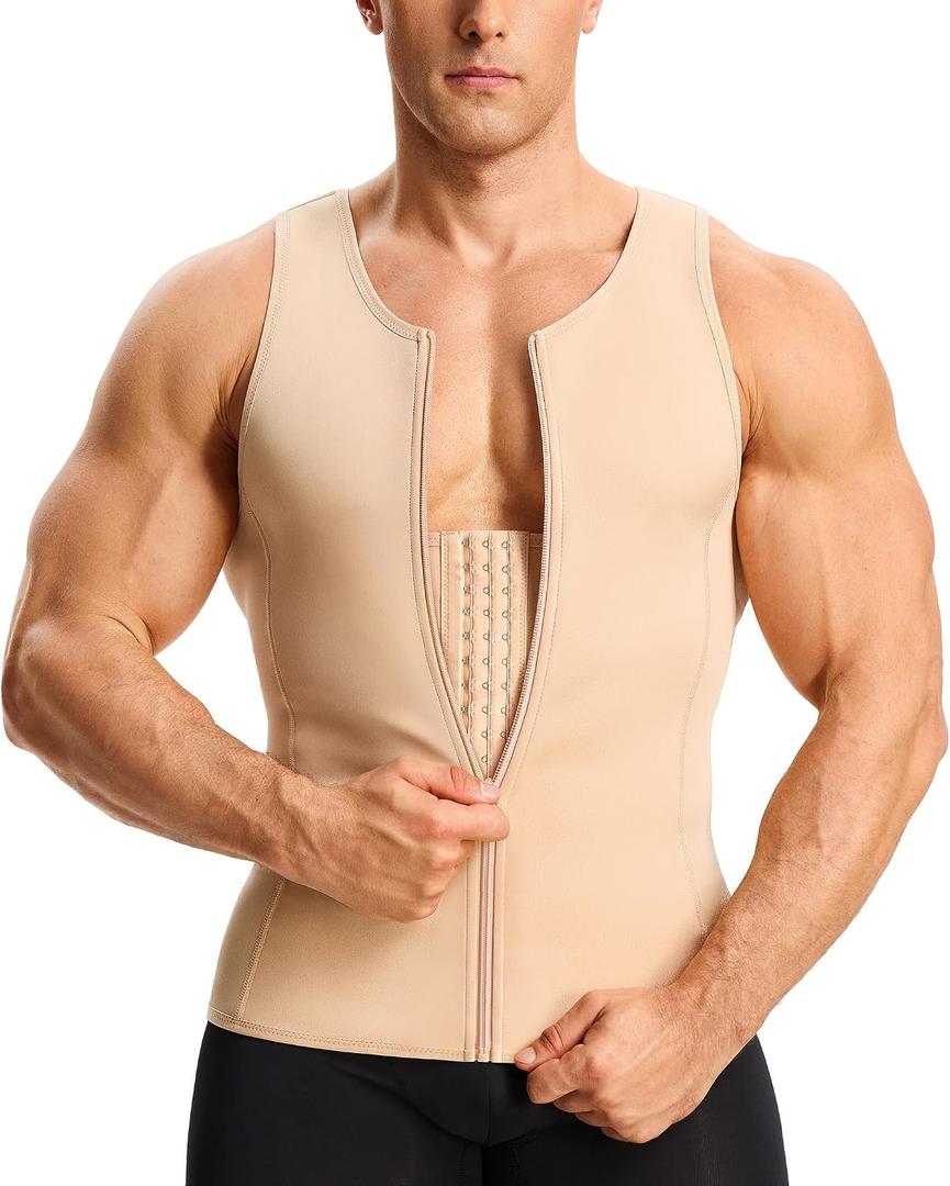 Nebility Mens Shapewear Fajas para Hombres Compression Shirt Men Body Shaper Tank Top Compression Undershirt Sleeveless Vest, Large