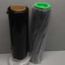 CHUANGSEED Stretch Film 12 in x 1000 ft Moving Wrapping Plastic Shrink Film Strength Stretch 80 Gauge Durable Industrial Strength,Black,2 Pack