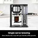 Ninja Specialty Coffee Maker, Hot & Iced Coffee, 6 Brew Styles, 8 Sizes, Small Cup to Travel Mug, 10-Cup Carafe, Fold-Away Frother, Permanent Filter, Removable Reservoir, Black, CM401 (10 cup - Stainless Steel)