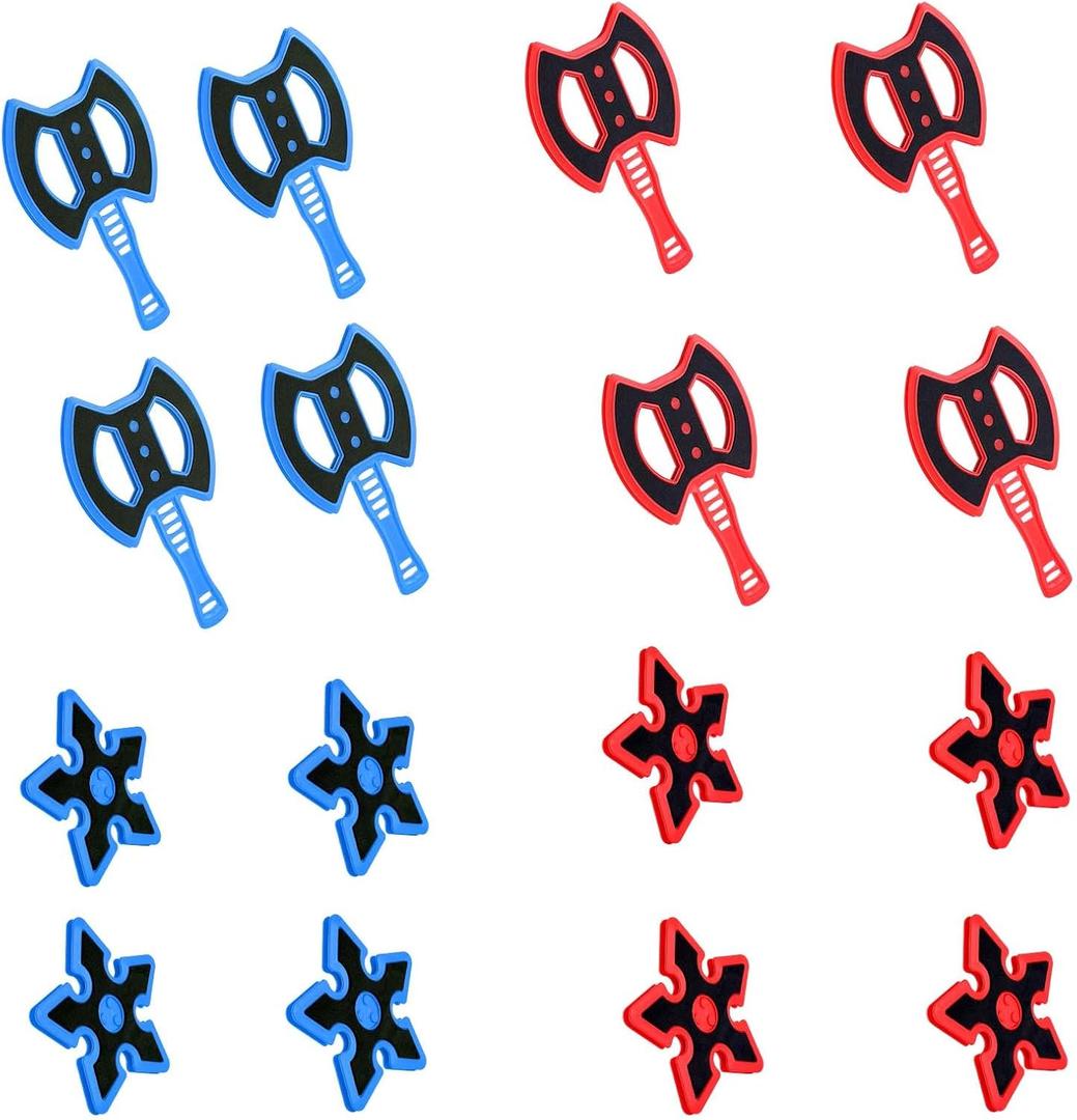 Throwing Axe for Bristle Throwing Targe,8pcs Plastic Axes, 8pcs Throwing Stars