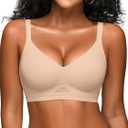 Wireless Jelly Bras for Women No Underwire - S-2XL Seamless Everyday Tshirt Bralettes Supportive Bra (Medium)