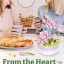 PieceRelax Flower Bouquet Building Decoration Set - Artificial Flowers Mini Bricks Potted Violet - Home Accessories or Best Gift Valentine Dcor for Him and Her Botanical for Adults [KZ1029]