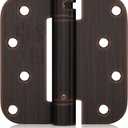 Haidms Self Closing Door Hinges 3 Pack Oil Rubbed Bronze Spring Loaded Hinges 4 Inch with 5/8" Radius Corner Adjustable Tension for Garage Exterior Door (Oil Rubbed Bronze-5/8")