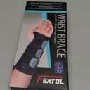 FEATOL Wrist Brace for Sprained Wrist, Wrist Support Brace Sleeping with Metal Splints Left Hand, X/ Small for Kids Women and Men, Adjustable Hand Support for Tendonitis, Arthritis, Injuries