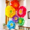 Giegxin 6 Pcs Colorful/Pink/White/Pastel/Rose Red/Orange Giant Paper Flower Extra Large Tissue Flower for Wall Mexican Fiesta Crepe Wedding Bridal Shower Birthday (31.5",24",Pink)