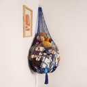 Amdermi Novel Stuffed Animal Hammock Corner Hanging Net for Stuff Animal Storage Macrame Toy Display Plush Toy Holder-Perfect for The Tiny Space Walls (blue, XXL)