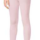Girls Leggings Cotton Pants Stretchy Tight Toddler Basic Casual Legging with Pockets 5-13years (Pink)