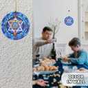 2 x Star of David Hanukkah Decorations Acrylic Ornament  Stained Glass Effect Decor, Menorah Ornament & Jewish Gifts for Tree, Indoor Hanukkah Decor, Thanksgiving Gifts