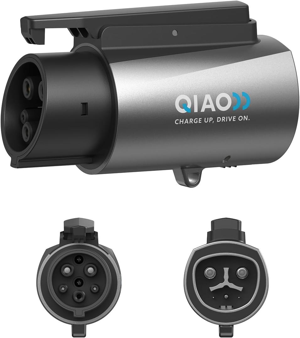 QIAO Tesla to J1772 Adapter with Security Lock, Max 80A 250V Silver Plated NACS to J1772 Adapter for Level 2 EV Charging, Fits Tesla Wall/Destination/Mobile Connectors, Non-Supercharger Compatible