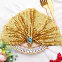 SquarePie Sequin Napkin Glitter Decoration for Wedding Party Dinner Restaurant 12 x 12 Inch 12 Pcs Gold