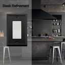 Single Decorator Light Switch Cover Aria Metal Wall Plate, 4-Pack Black 1 Gang Single Rocker, for Receptacle Dimmer Switch GFCI Outlet, Switch Cover Decorative Wallplate, Durable