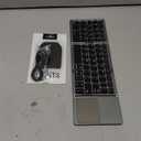 JPHTEK Foldable Bluetooth Keyboard with Touchpad - Portable Wireless Keyboard with Holder, Rechargeable Full Size Ultra Slim Pocket Folding Keyboards for Android Windows iOS Tablet & Laptop