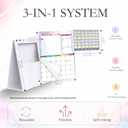 Kids Monthly Planner with 42 Event Stamps, Reusable Desk Calendar | Undated Desktop Planner, Replaceable Pages, Date Display Stamps Box, For Habits, Journaling & Family Planning