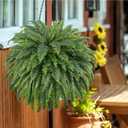 FOREST PRINCE 50" Fake Ferns Bush Plants with 96 Frond, 2 Faux Ferns for Outdoors Planter Large Garden Porch Entrance Balcony Windowsill Home Decor