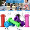 Kids Bike Grips - 105mm Bicycle Handlebar Grips with Mushroom Pattern for Bikes, Balance Bikes,Kick Scooters (Green)