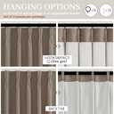 Blackout Two Layer Linen Curtains 86 Inches Long for Classroom 2 Panels Set, Memory Trained Pinch Pleated Insulated Sound Dampening Farmhouse Dark Brown Light Blocking Windows Curtain with Back Tab