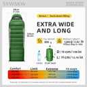 Ultralight Down Sleeping Bag with Pillow,15F 32F 46F Sleeping Bag for Women,Men,Youth Backpacking,Hiking and Camping Outdoor with 680FP Duck Down, 800g down filling
