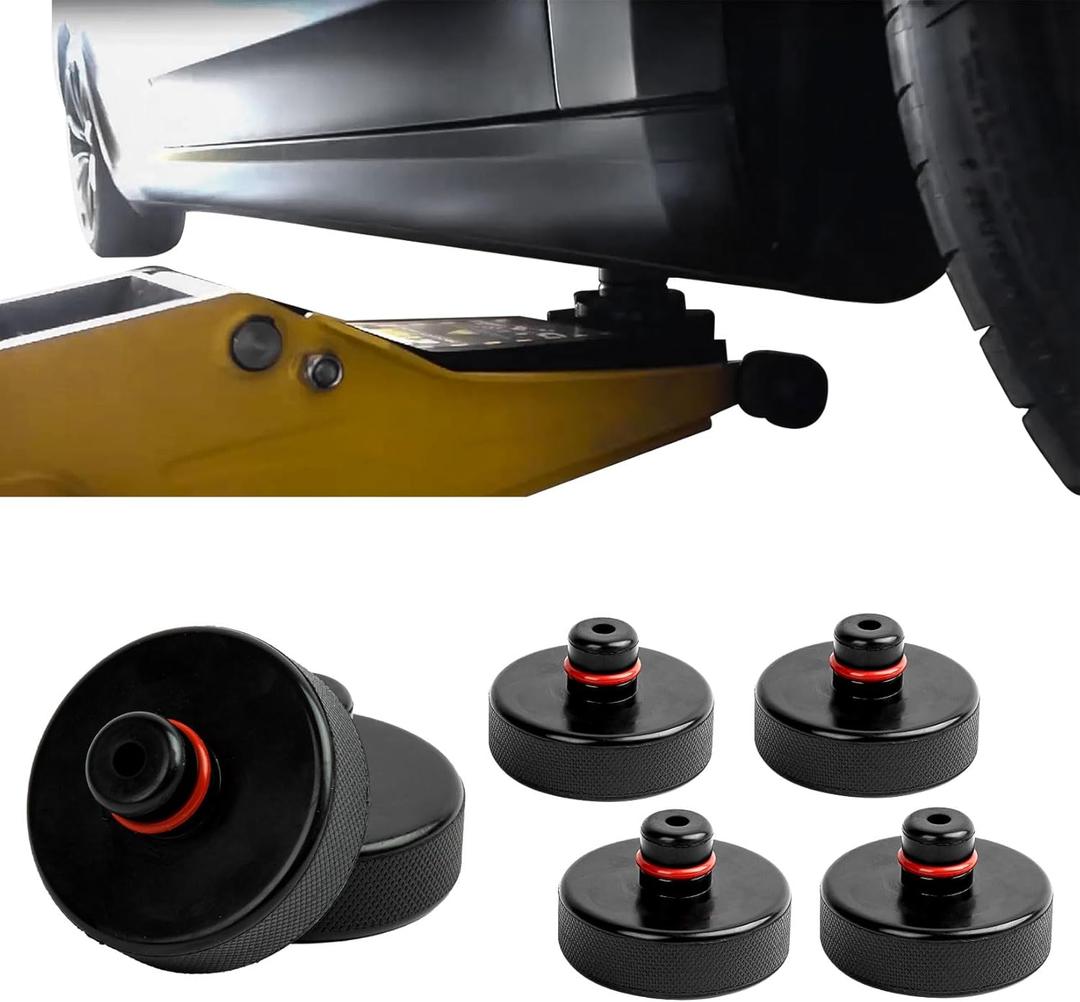 psler Jack Pad for Tesla 3/Y/X/S - Lifting Pucks for Tesla Model 3/Y/X/S Accessories 2016 to 2025 Quick Floor Jack Stand Rubber Pad Car Tire Lift Point Protect Blocks Parts Kit 4 Packs Black
