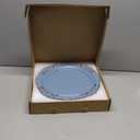 Blue Charger Plates, 13 Inch Embossed Chargers for Dinner Plates. Plastic Charger for Wedding, Party. (Set of 6)