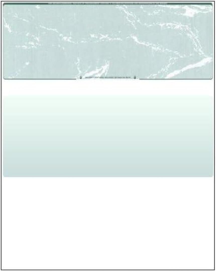 Compuchecks Top Blank Check Paper - 1000 Pack, Quick-Books & Laser Printer Compatible - Security Business Checks with Voucher - 8.5" x 11" Green Marble