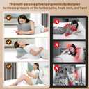 Memory Foam Ergonomic Wedge Pillow, Reading Pillow for Bed, Headboard Pillow Support for Back Pain, Acid Reflux & Sitting Up, Ideal for Massage with Removable Cover