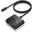 LiNKFOR 1X2 Toslink Optical Digital Audio Splitter Digital Toslink Fiber Optical Splitter 1 Male Input 2 Female Output for Home Theatre, Xbox, PS5/PS4,Wireless Headphones and Soundbars