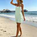 Muchpow Women's Casual Rompers Summer V-Neck Sleeveless Spaghetti Strap Overalls Loose Short Jumpsuit with Pockets 2026 (Green, XL)