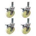 8"x 2" Scaffolding Caster Wheels with Dual Locking Swivel Stem Casters, 360 Degree Rotation, 4400 LB Capacity, 4 Packs