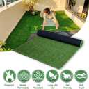 0.8 Inch Grass Height Artificial Grass 3FT x 10FT Customizable Flame Retardant UV Resistant Synthetic Grass Indoor Balcony, Entrance Decor Green Fake Turf Carpet (EXP 08/19/26)