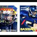 14x20 Double Sports Magazine Frame Display Two 8.5 x 11.25 or 8.25 x 11 Magazines with 2 Sizes Mat, or 14x20 Photos without Mat, Magazine Display Frame with Plexiglass for Wall Hanging, Black