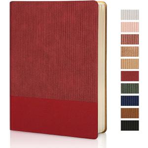 Lined Journal Notebook for Work College Ruled Note Book 5.79"x8.27" A5 PU Leather Daily Journaling 216 Pages for Women Men Writing Home School Supplies Business (Red)