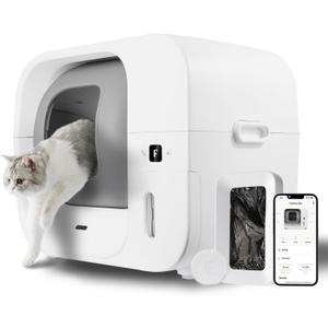 Furbulous True Odor-Free Self Cleaning and Packing Litter Box, Automatic Cat Litter Box with Self-Pack and Refill System, APP Control, Extra Large Space for 3.3-22 lbs Cats, Upgraded Version