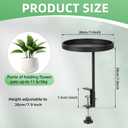AQQHSAIN 2 Pcs Windowsill Clamp Tray Adjustable Metal Window Plant Shelves Stand Holder 7.9inch Window Planter Floating Shelves Windowsill Extension Tray for Indoor Plants Home Display Decor (Black)