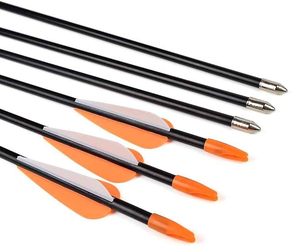 Fiberglass Practice Arrows Archery 24 26 28 30Inch Target Shooting Safetyglass Recurve Bows Suitable for Youth Children Woman Beginner