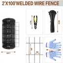 Tongmo 2 ft x 100 ft Black PVC Coated Welded Wire Fence, 16GA Garden Chicken Wire Fence Roll, Mesh Size 2" x 4" Hardware Cloth, Ideal for Yard Protection and Poultry Netting