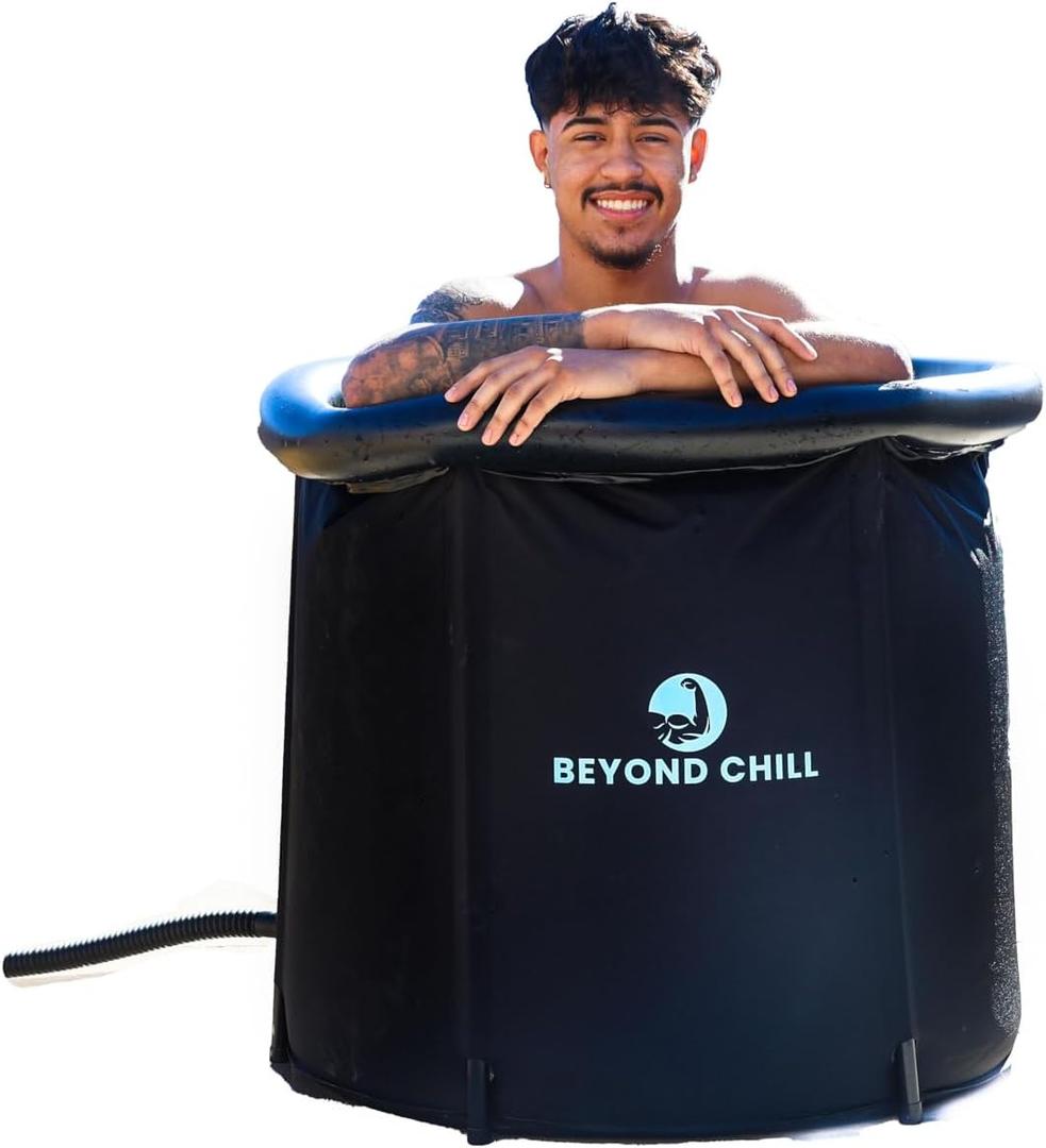 Portable 5-Layer Inflatable Ice Bath Tub With Cover - Perfect For Muscle Recovery For Athletes - Large 95 Gallon Plunge Tub For Cold Water Therapy Training, Black