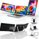 15.6" Laptop Screen Extender, FHD 1080P IPS Portable Triple Monitor for Laptops 13.3"-17.3", USB-C/HDMI Plug & Play, 120% sRGB Low Blue Light Detachable Monitor Extender for Windows/MacOS
