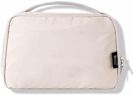 Convenient Portable Travel Toiletry Bag Polyester Organizer Cosmetic Makeup Bag Simple Shower Wash Tote Bag Practical (Khaki)